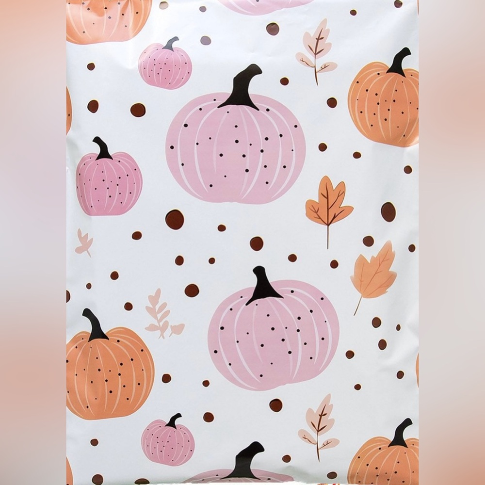 25 Pink and Orange Pumpkin Polymailers